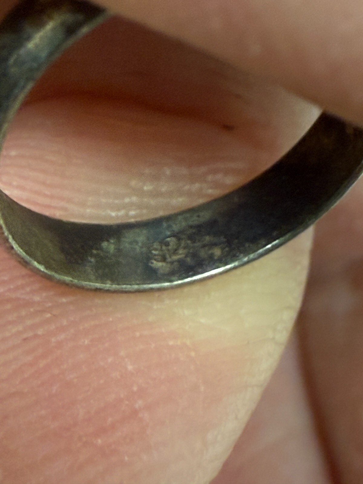 Vintage Unique Stacker Sterling Silver 925 Size 5.75 Solid Plain Iron Ring