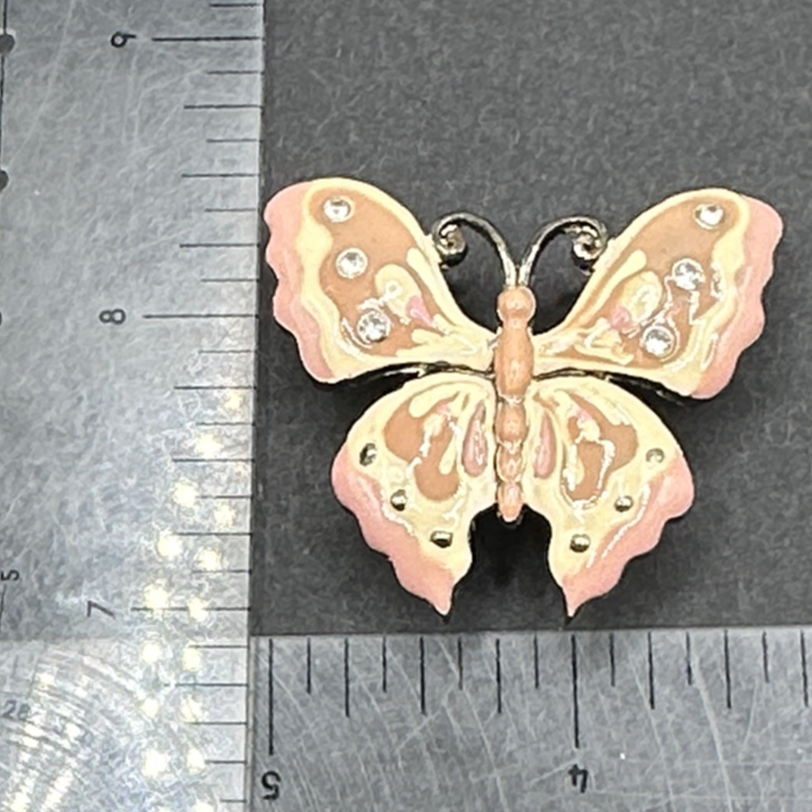 Enamel Butterfly Brooch Pin J44N