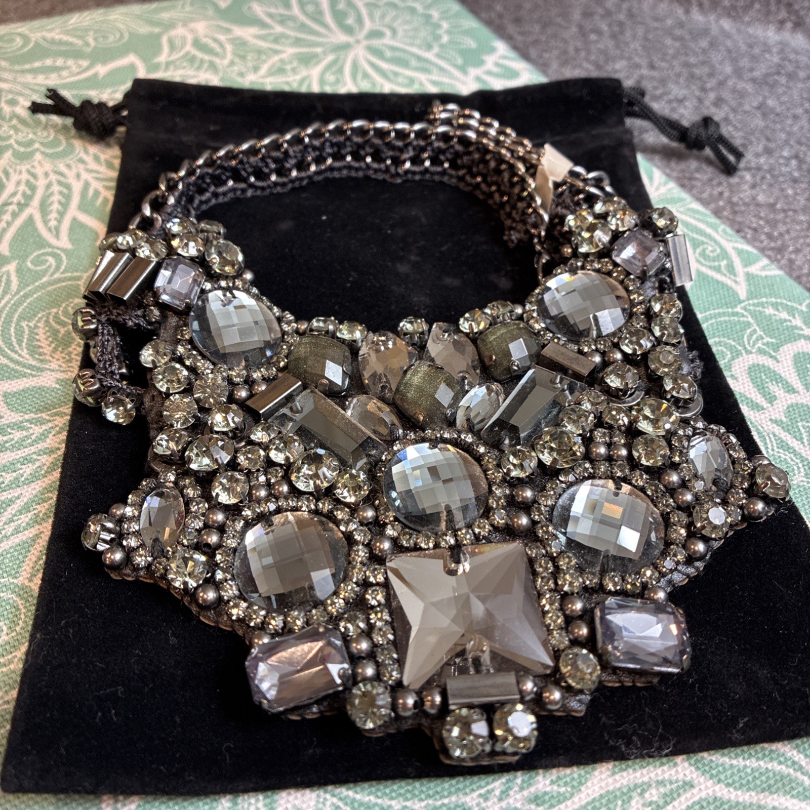 Nocturne Bib Luxury Crystal Rhinestone Beaded Necklace