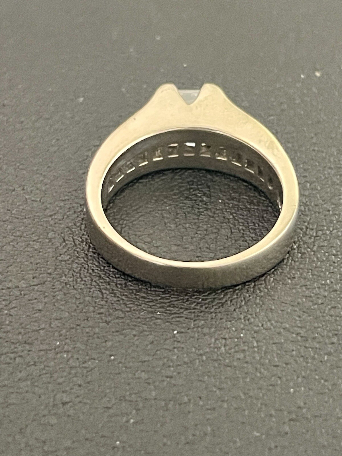 14k White Gold 1.20CTW (1/2CT Center) Princess Cut Diamond Ring (A53)