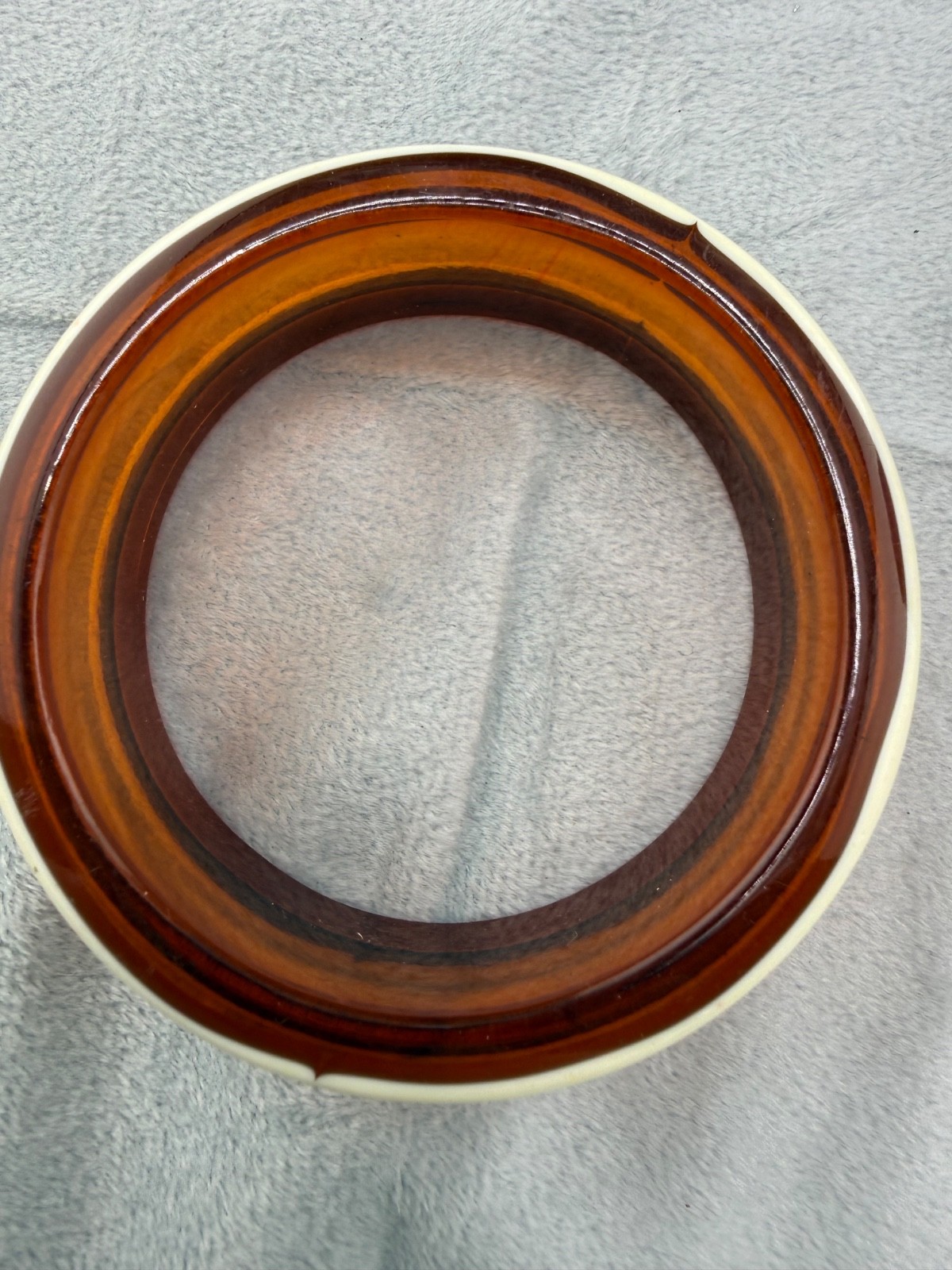 Vintage Acrylic Bangle Brown White Rootbeer 8.5”