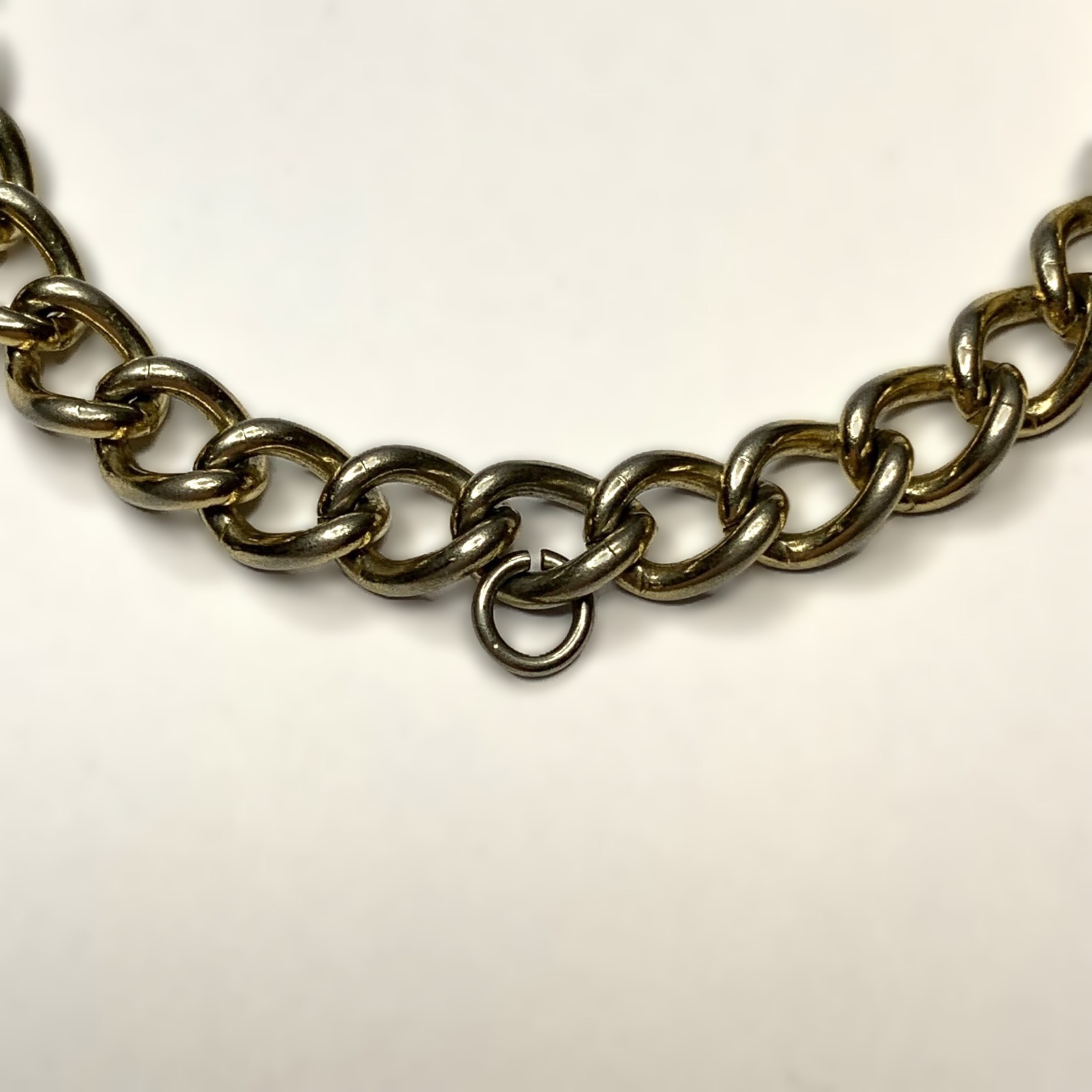 Vintage Gold Tone Emmons Curb Link Starter Charm Bracelet 7.25″