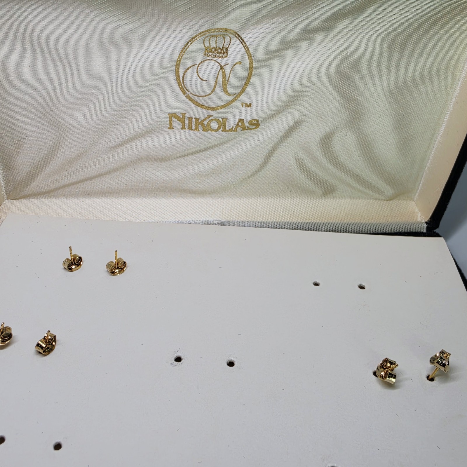 Vtg Nikolas Genuine Gemstone Pendant Earring Set Ruby Tigers Eye Jade New In Box