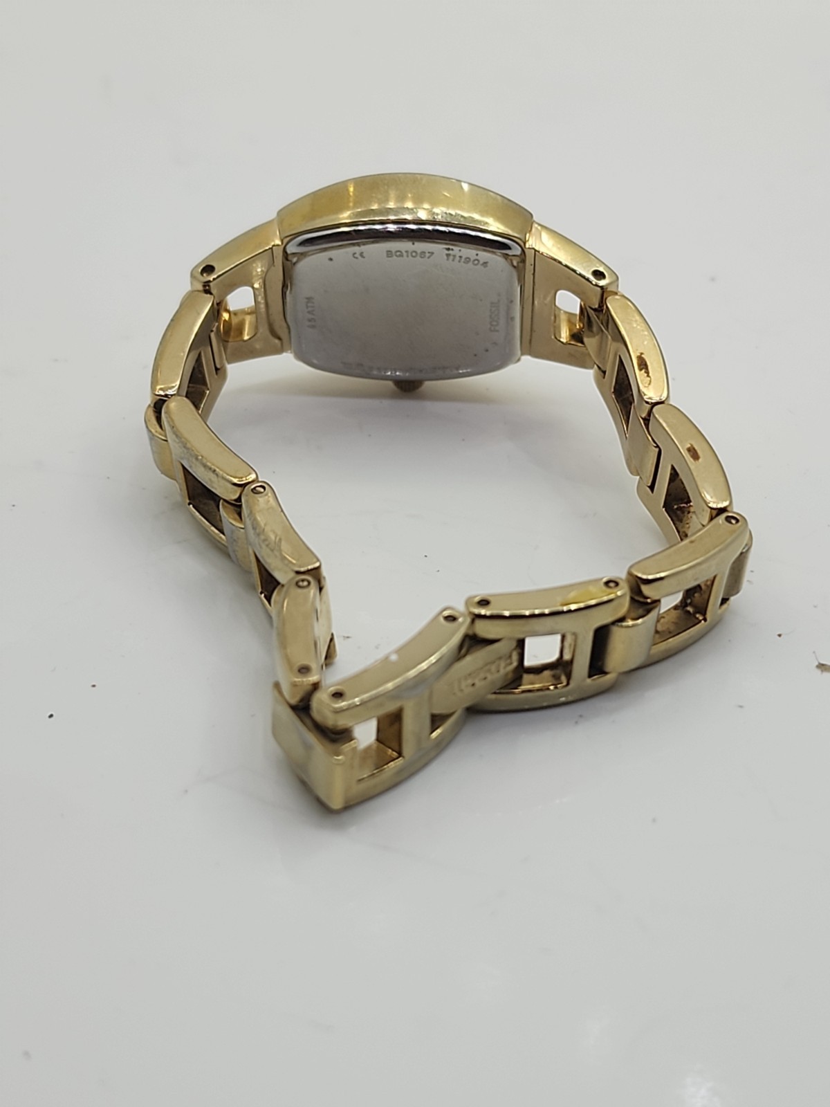 FOSSIL Gold Tone Bracelet Style Ladies Wrist Watch NEW BATTERY