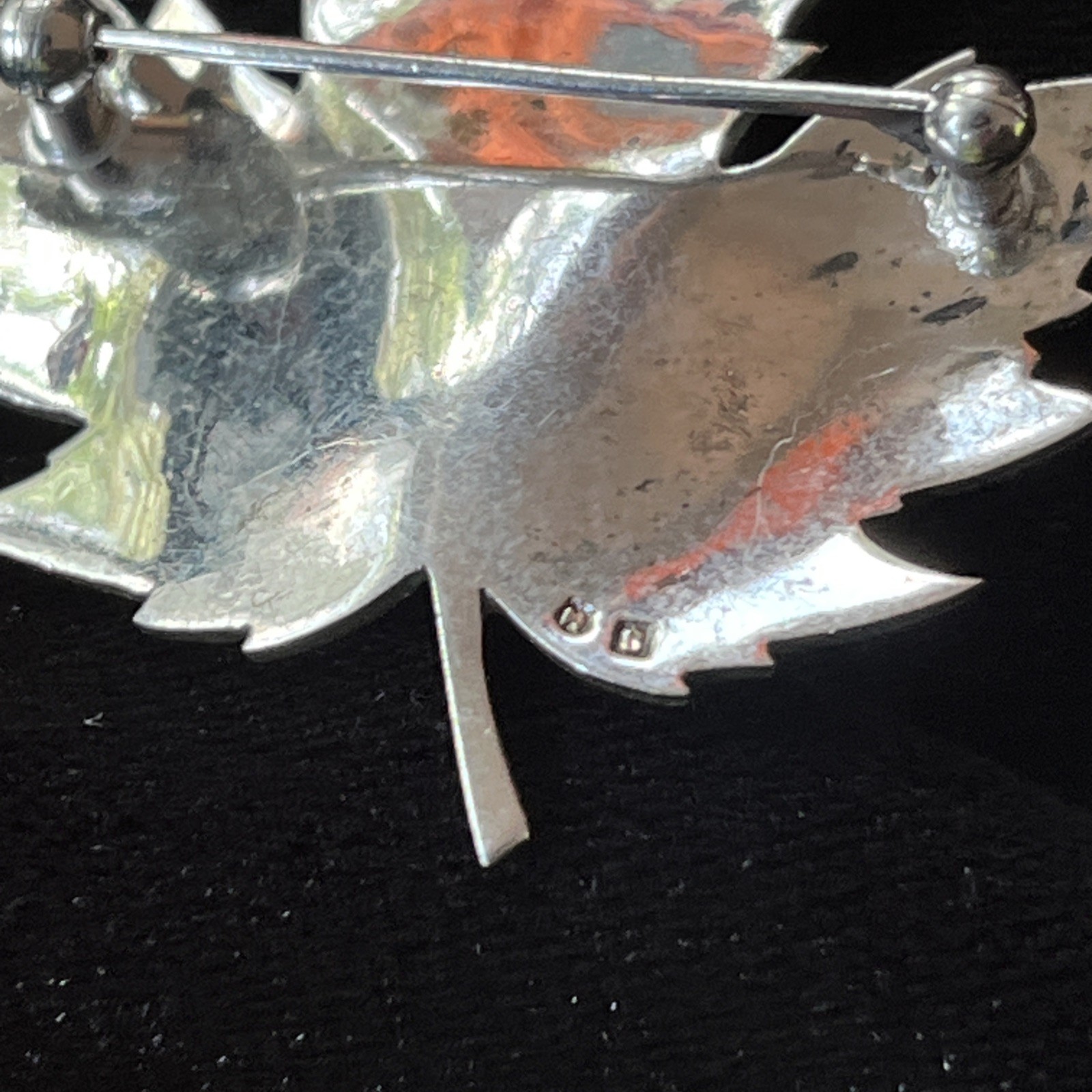 Mikimoto Sterling Silver Leaf And Pearl Brooch