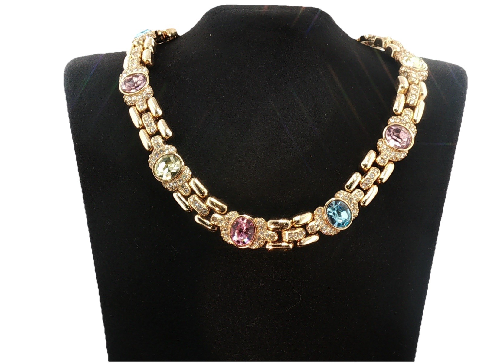 Rare Vintage Signed Ciner Multi‑Color Rhinestone Necklace | Stunning Collectable