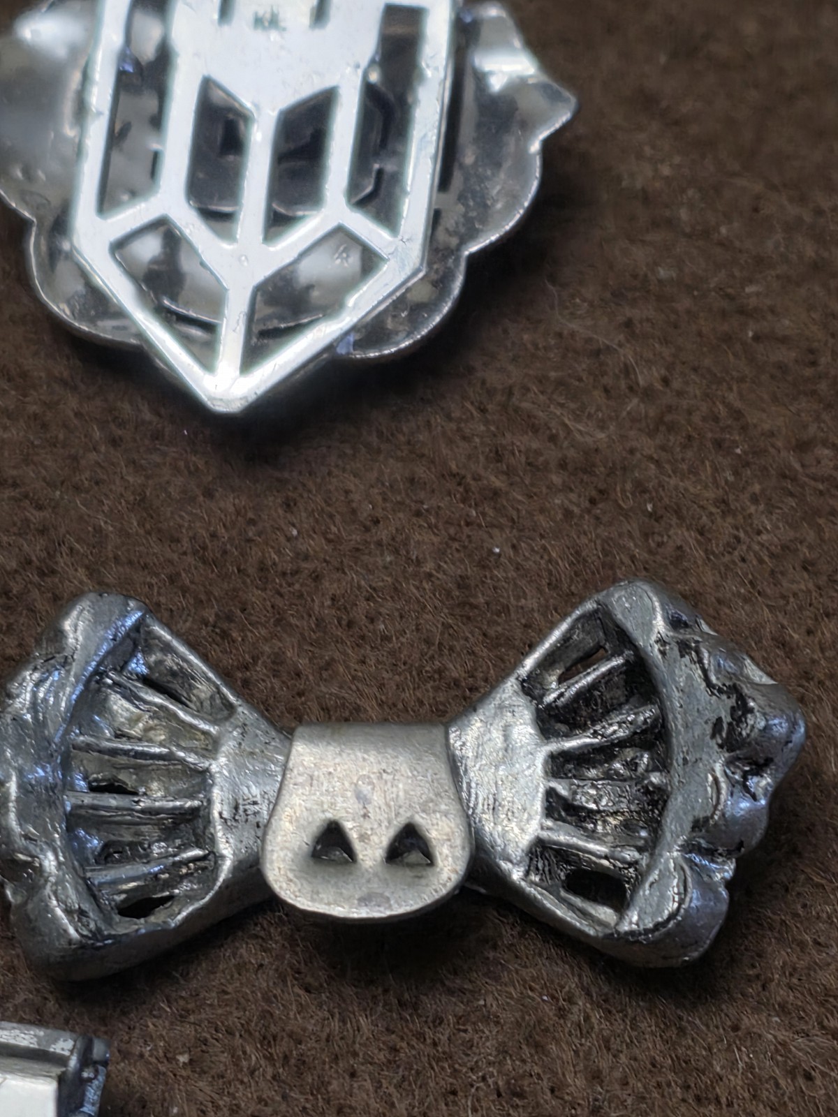 Vintage Art Deco Dress Clip Set (9) Rhinestone 30s Geometric Silver Tone