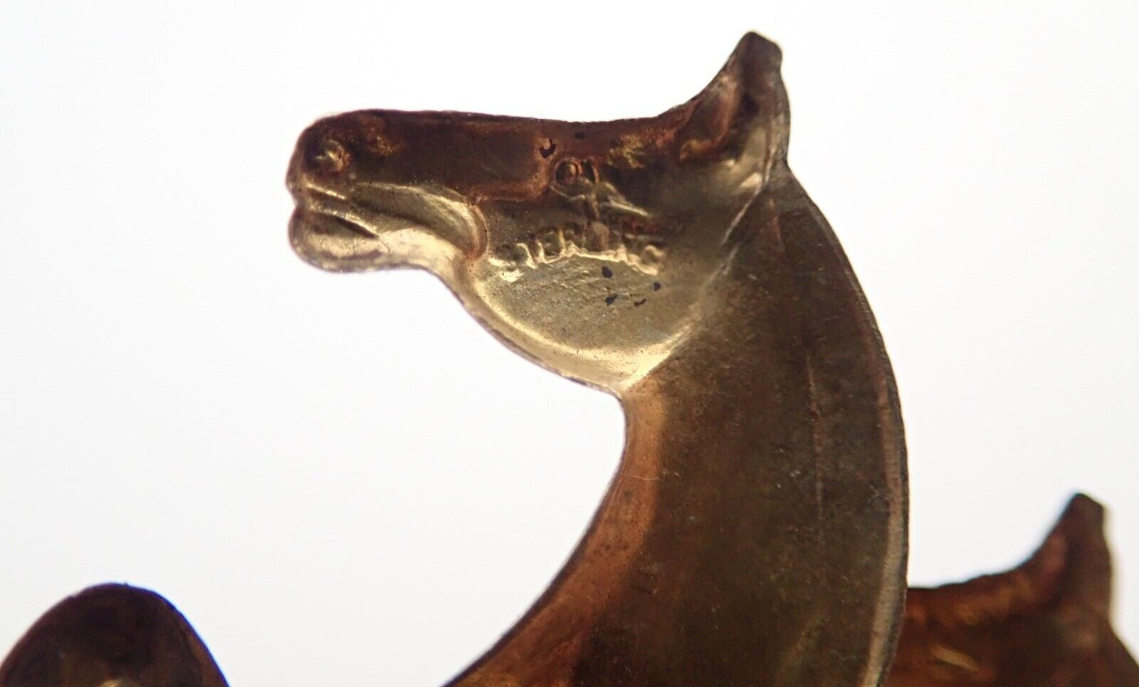 Vintage Sterling Silver Vermeil Equestrian Horses 3″ Brooch Pin