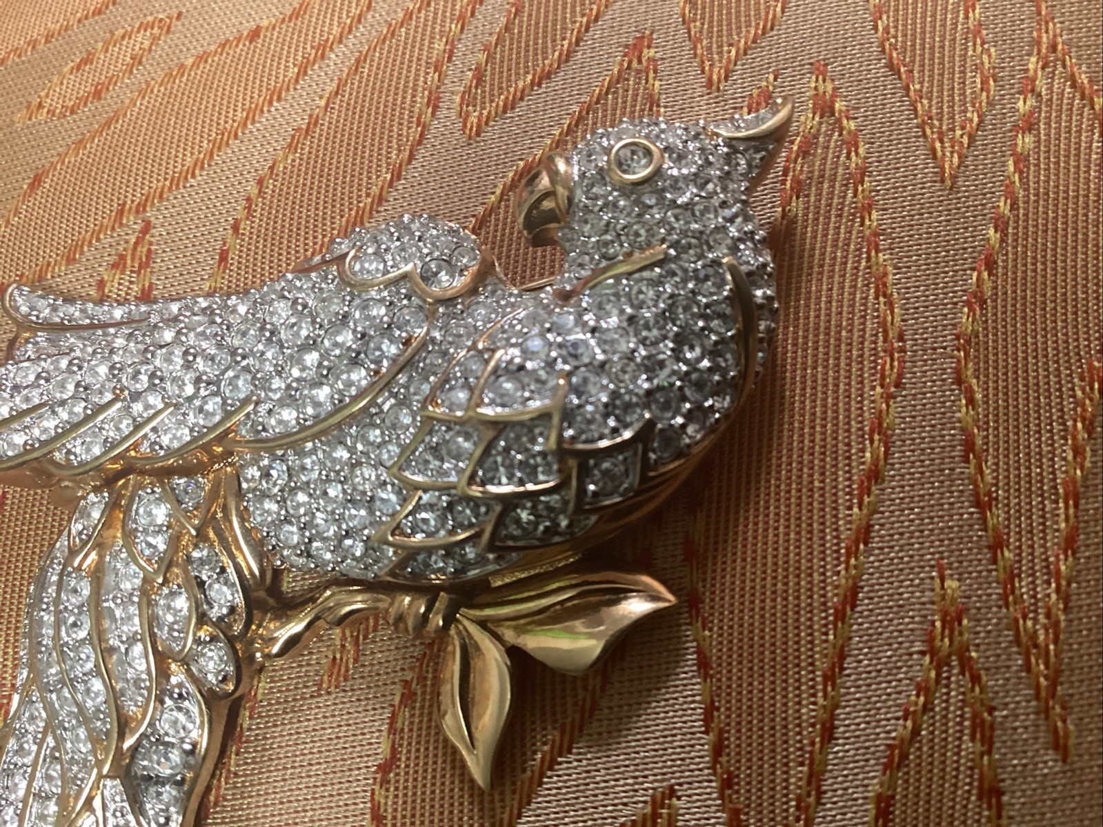 Brooch / Pin Swarovski Cockatiel Parrot Bird Clear Crystal Brooch Jewelry Beauty