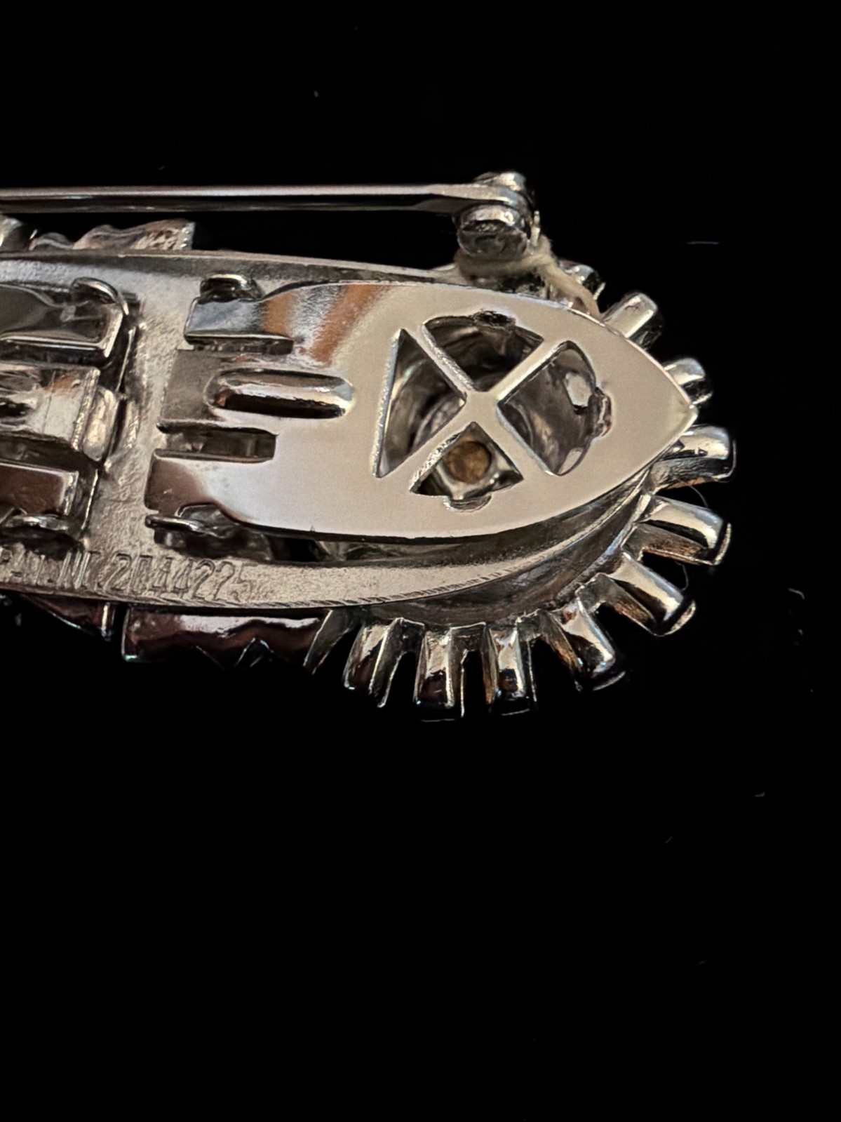 Vintage Coro Duette Art Deco Convertible Brooch Pin Silver Clear Rhinestone Pin