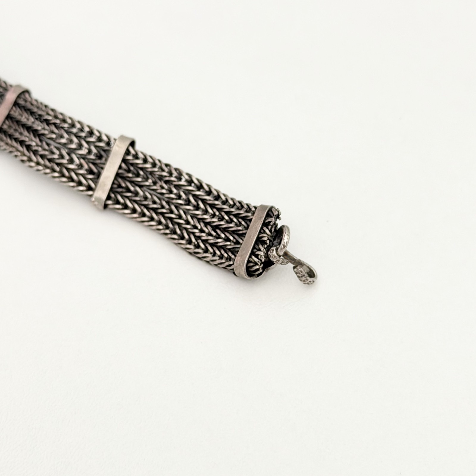 Vintage Cannetille Flower Silver Tone Chain Link Ladies Bracelet