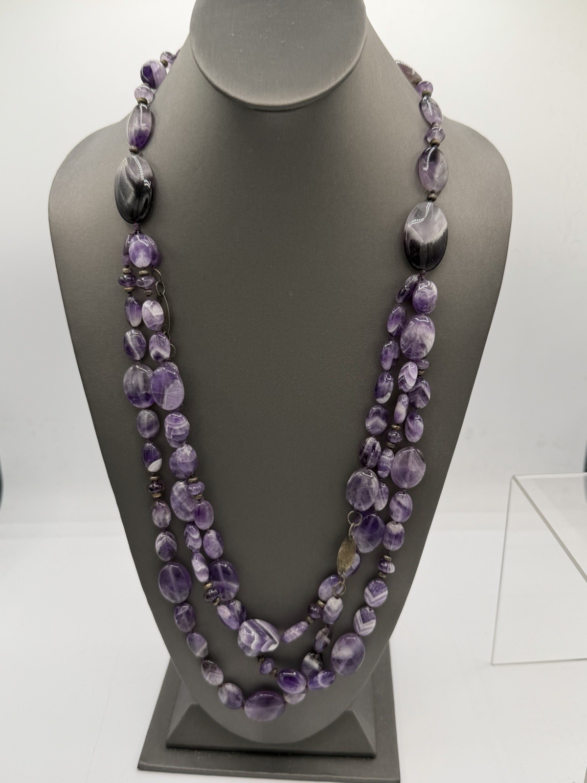 Vintage Coldwater Creek Amethyst Necklace 28.5” Natural Third Eye Crown Chakra