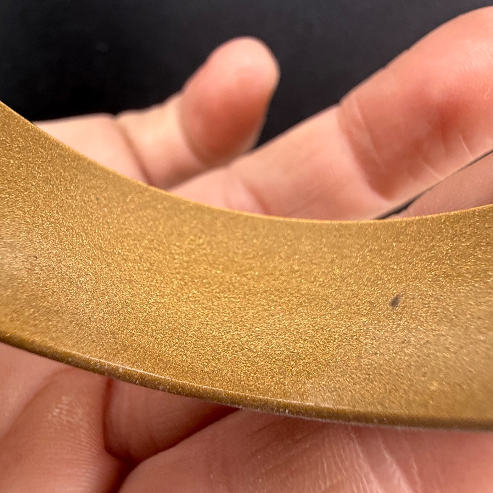 Vintage Bangle Bracelet Red Enamel Brass Tone 8.5”