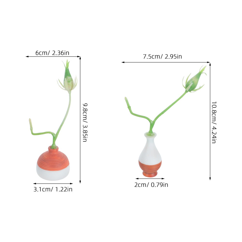 2 Pcs Simulated Bonsai Simulation Gardening Flower Artificial Plants