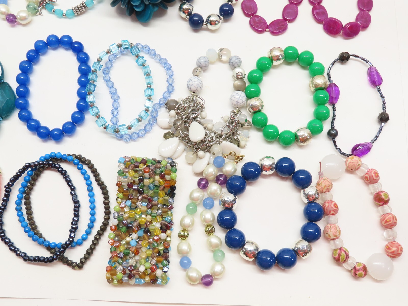 Vintage Stretch Beaded Bracelet Lot Bracelets Jewelry Awesome Seed Beads + D2526