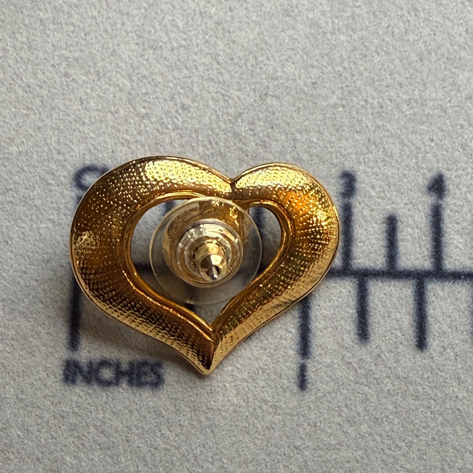 Vintage Open Heart Faux Pearl Stud Pierced Earrings Convertible Gold Tone Jacket