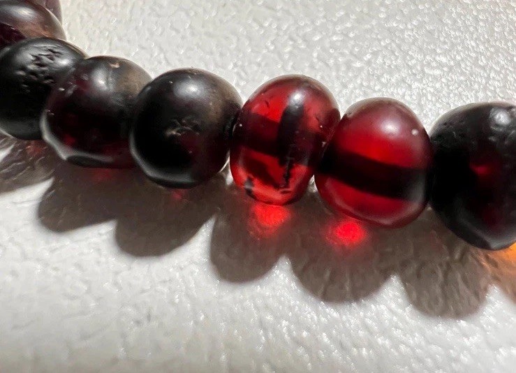 Vintage Baltic Amber Beaded Stretch Bracelet Multicolor Honey Cognac