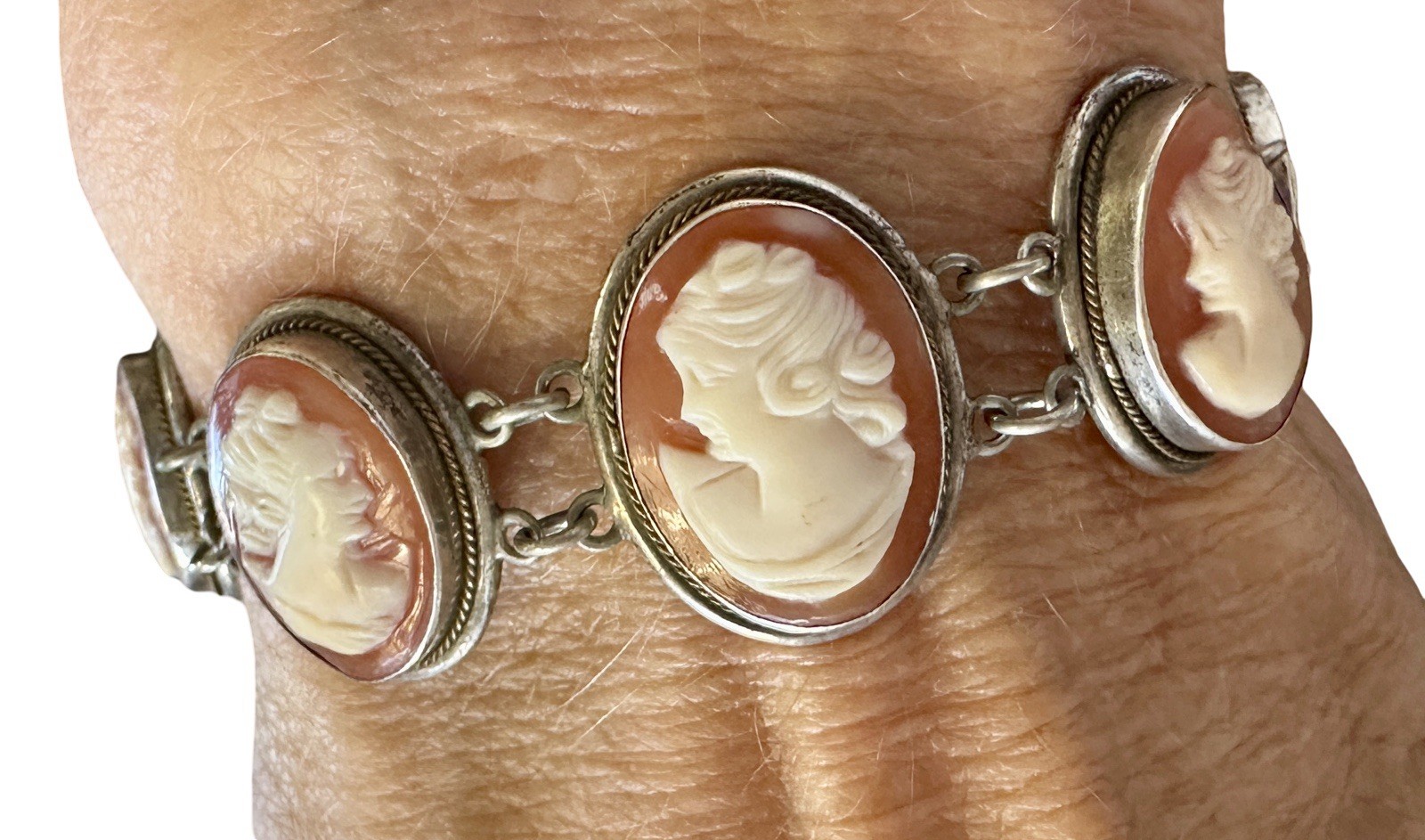 Vintage Sisters Cameo Bracelet 800 Silver