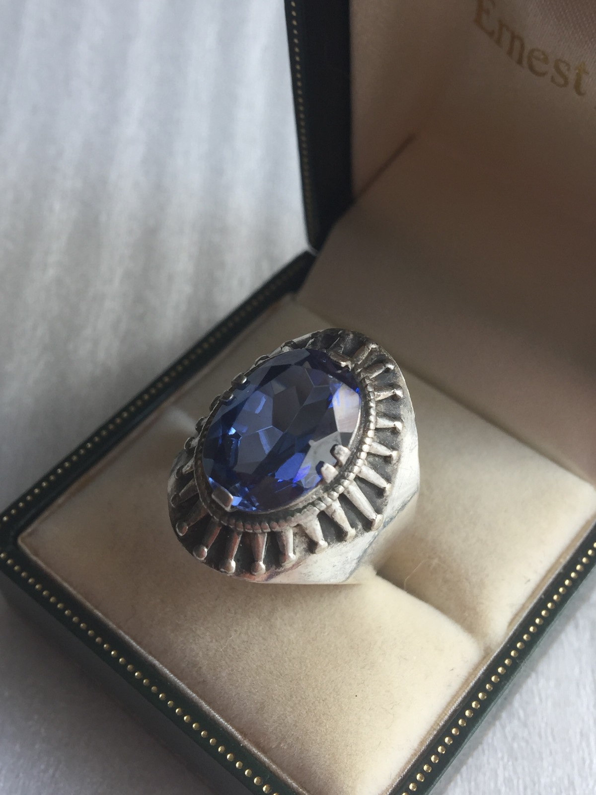 Rings Russian Soviet Silver 875 star Topaz (laborat glass) Kostroma vintage USSR