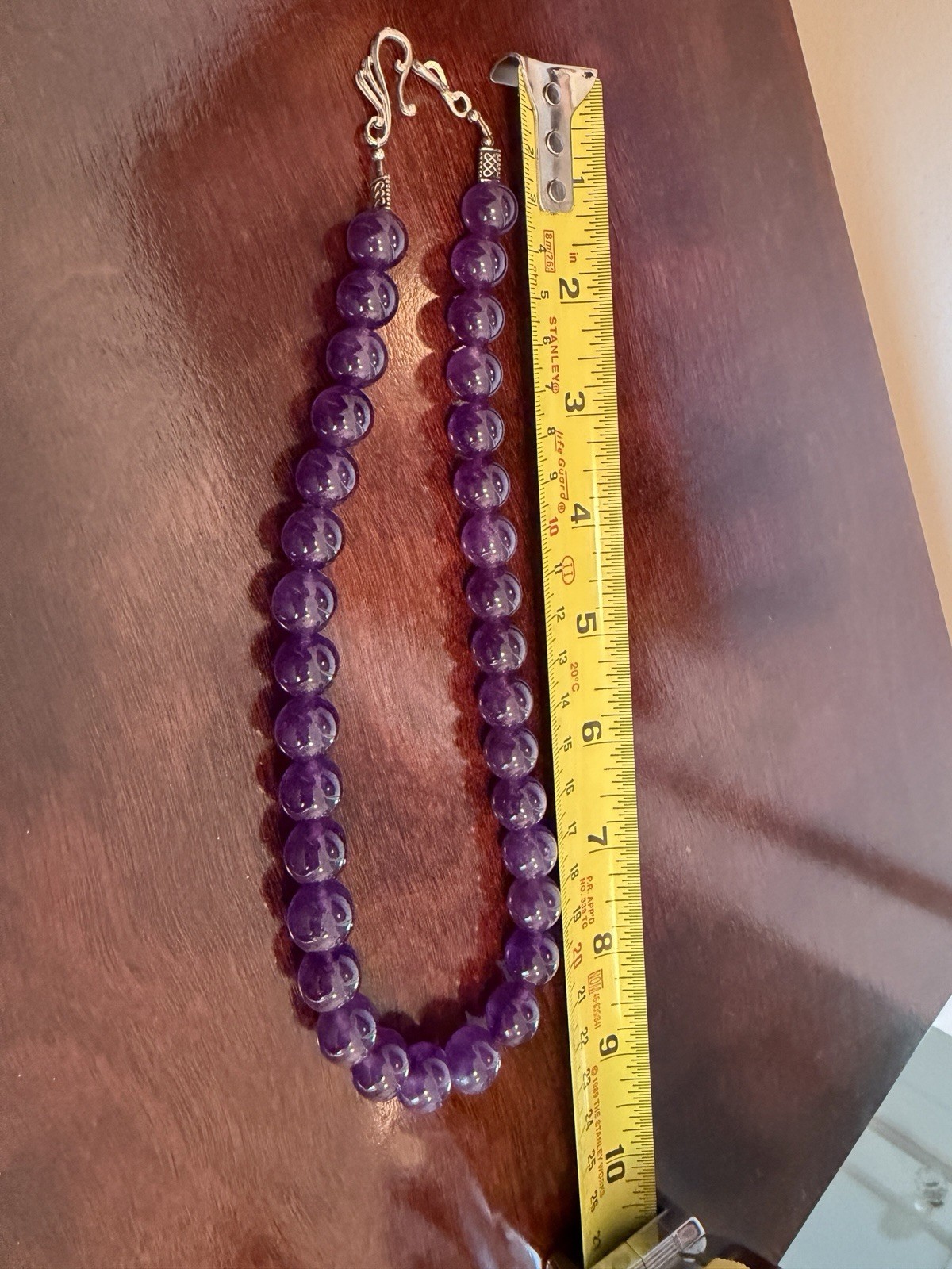 sterling silver amethyst beads necklace vintage