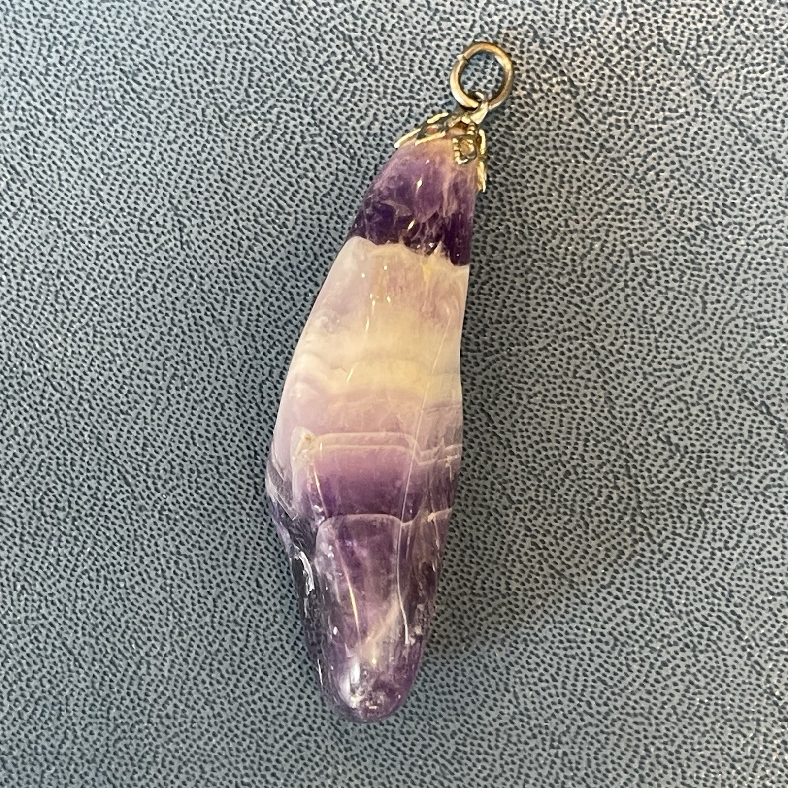 Vintage 1970’s Raw Polished Amethyst Pendant Large Purple No Chain Included