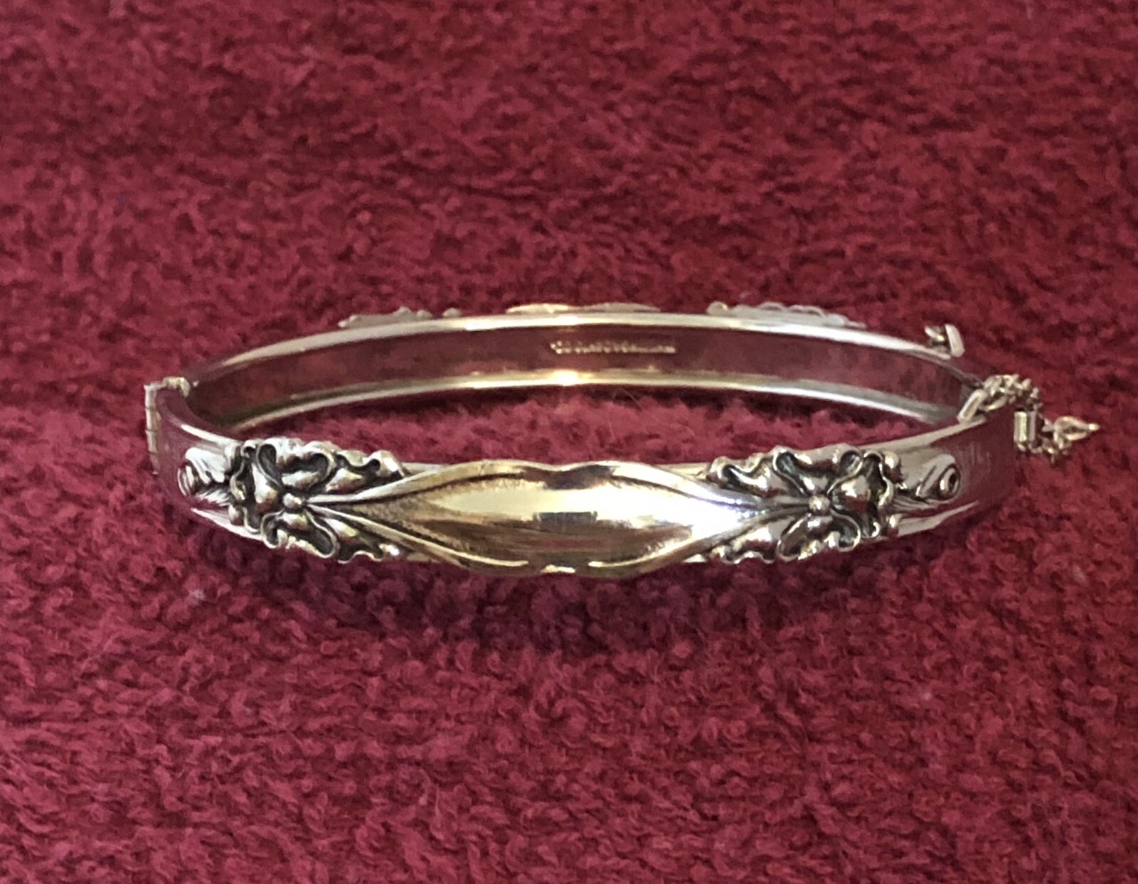 Whiting and Davis Silver Tone Hindged Bracelet Bangle As Is GUC