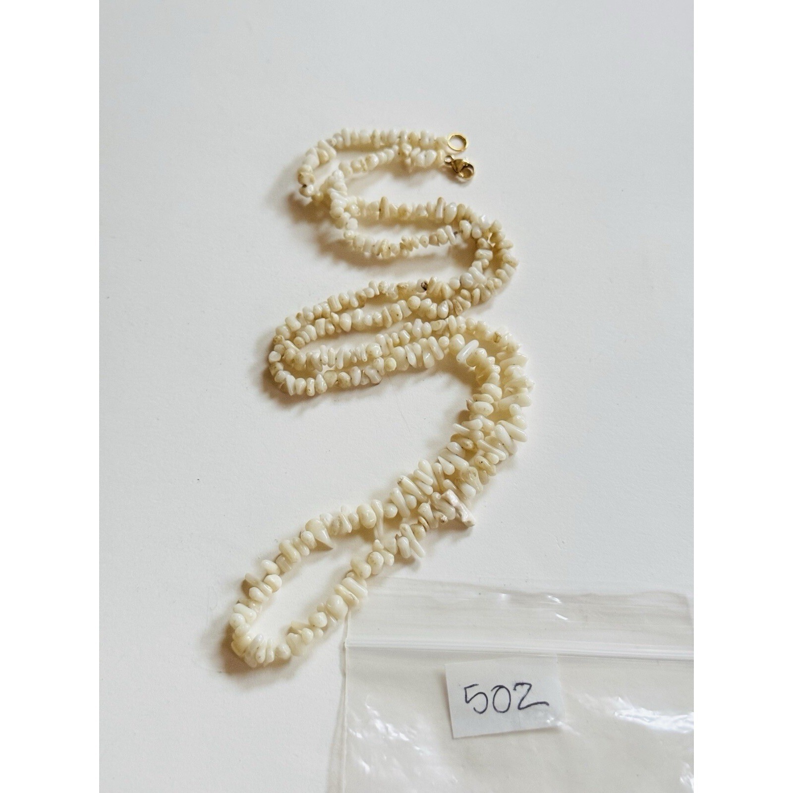 VTG Mediterranean White Coral Natural Beads Necklace Beaded Genuine Rare 25″