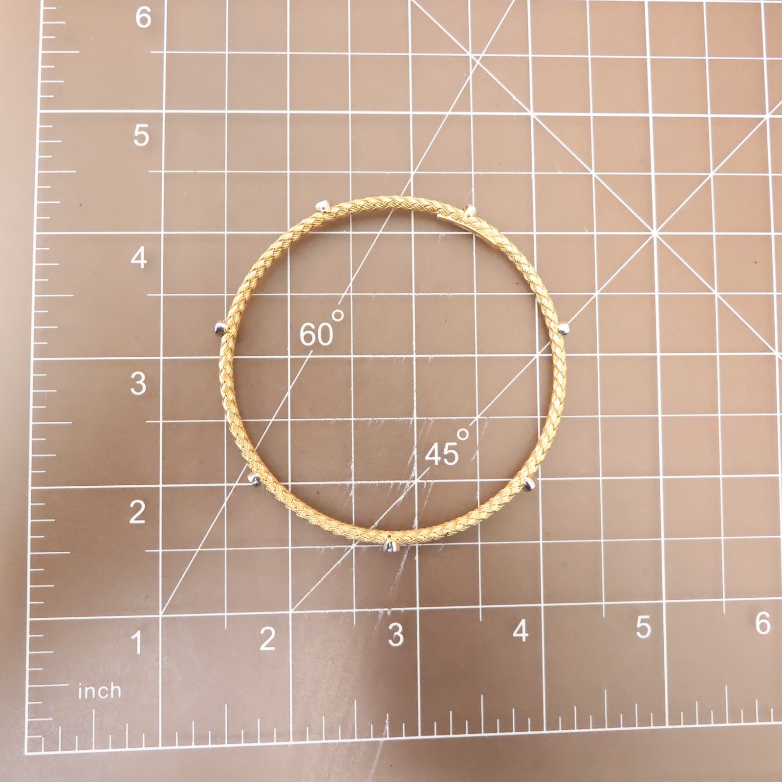 JCM Jewelry bracelet 18K yellow gold clad 925 sterling silver DMQ station 7.25in