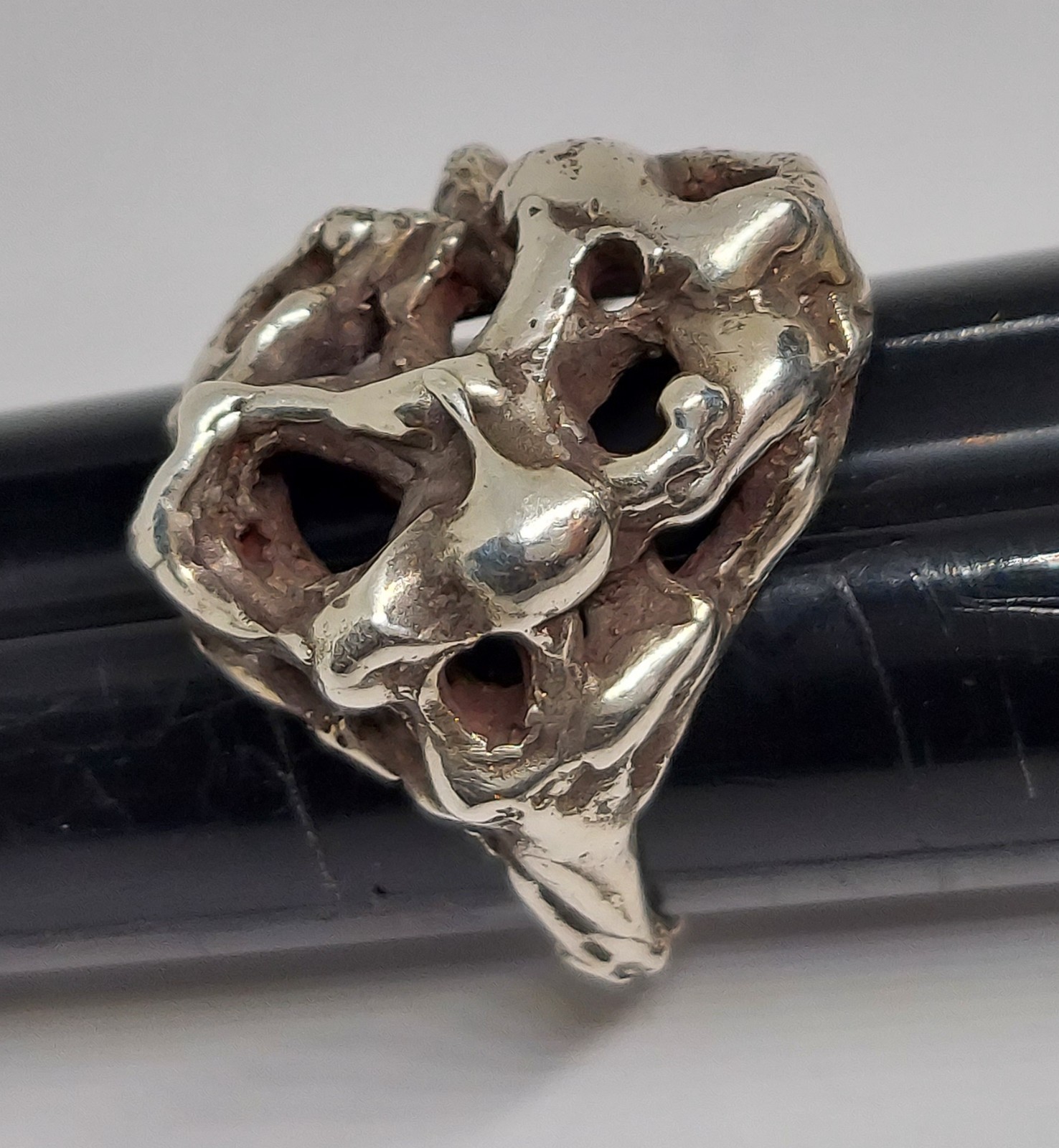 Vintage Brutalist Modernist RING Sterling Silver Handmade size 7.5