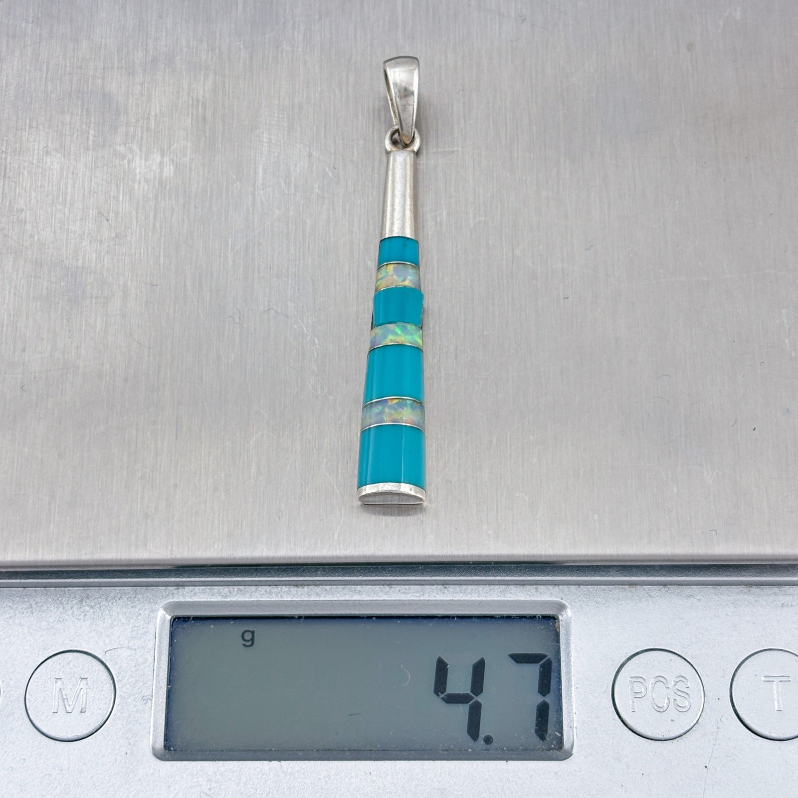 Vintage Sterling Silver 925 Turquoise Opal Pendant