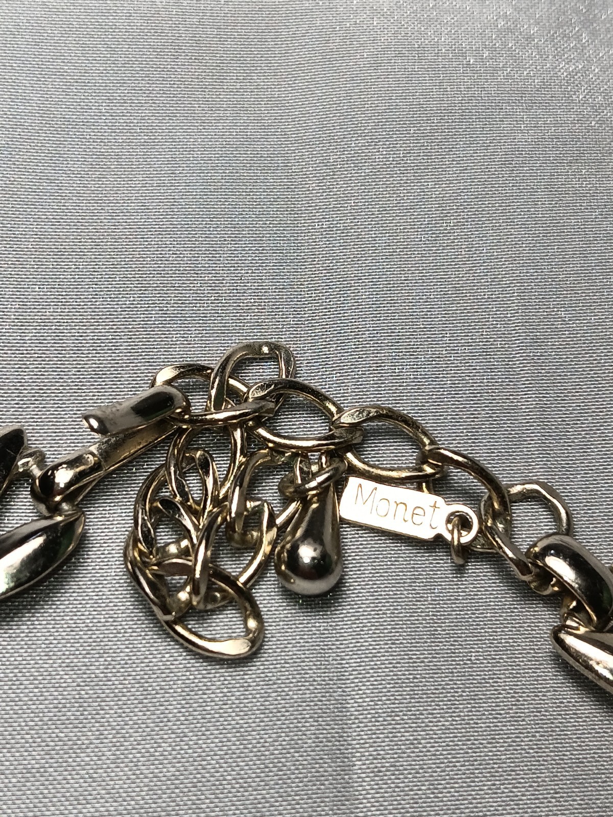 Monet Silver Tone Shepherd Hook Clasp Necklace