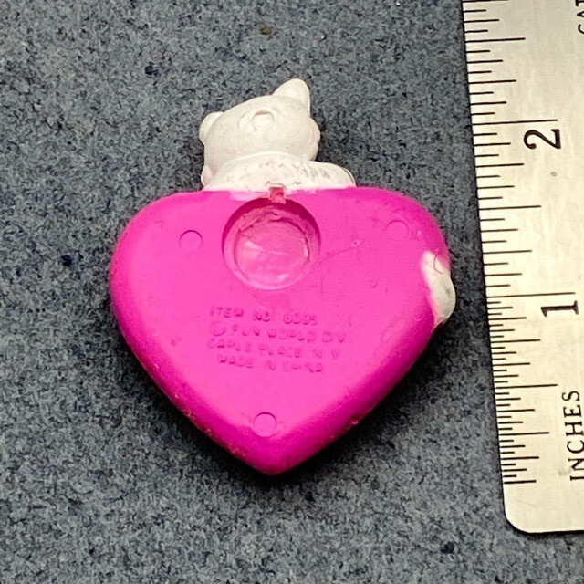 Fun World Pin Brooch 1.5 In The Cats Meow Pink Heart Vintage Glitter Valentine