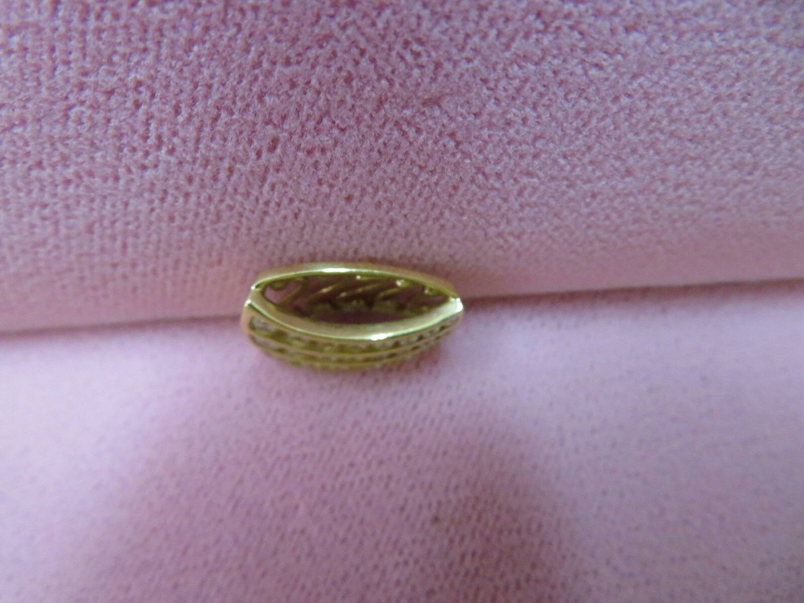 14K Solid Y. Gold Cubic Zirconia CZ Pendant Slide Charm 3.26 Grams