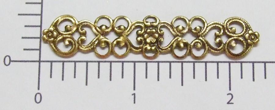 24263 2 Pc Brass Oxidized Victorian Bar Filigree Jewelry Finding