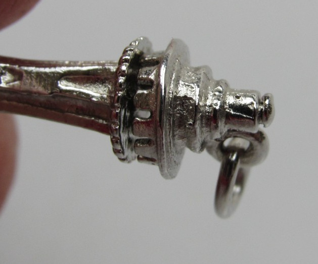 Vintage Sterling Silver Charm for Bracelet Seattle Space Needle TOP SPINS