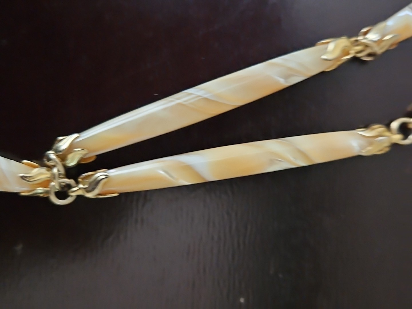 Vintage Mother of Pearl Y- Drop Dangle Necklace