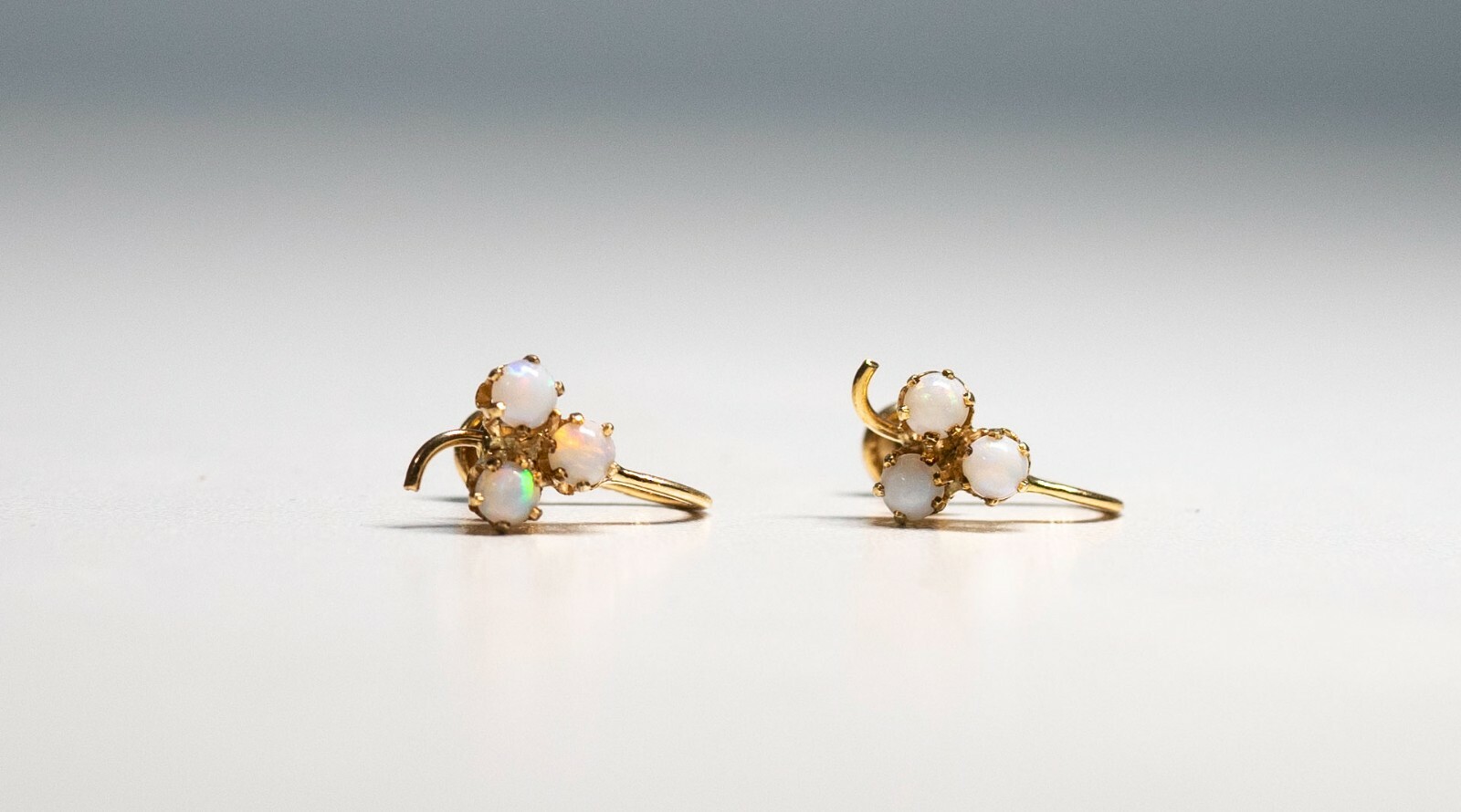 Art Deco Opal 10K Gold Earrings Vintage 10K Gold BDA Budlong, Docherty, & Armstr