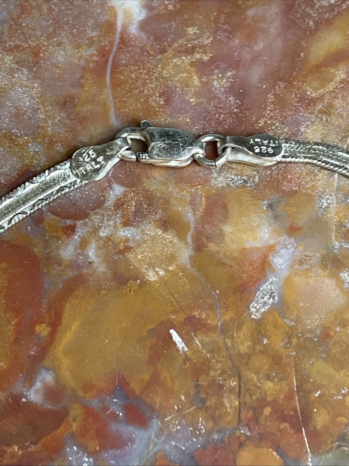 Vintage Italy Sterling Silver Textured Bracelet 7.25”