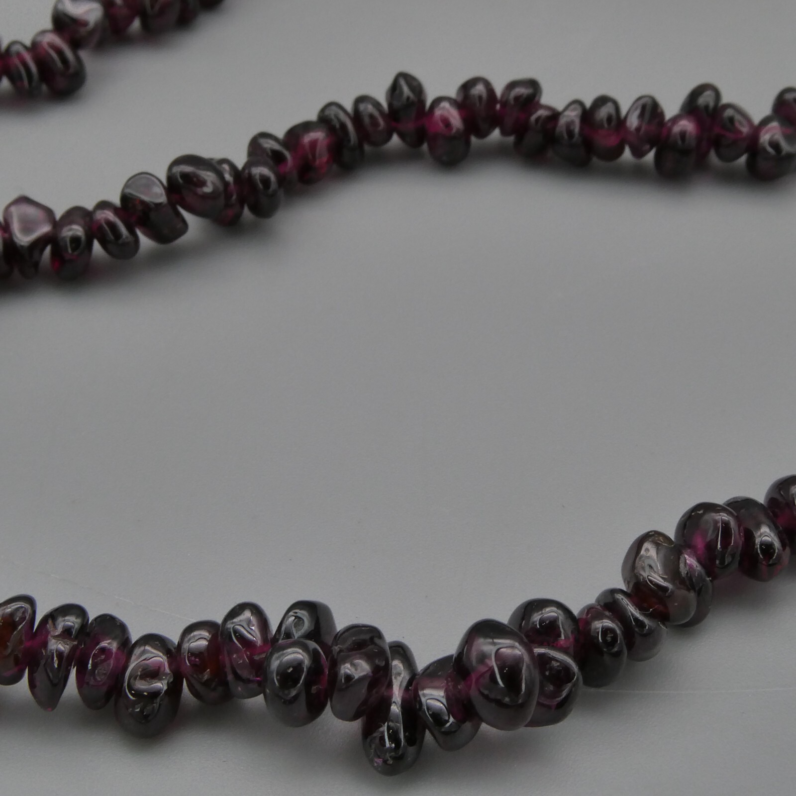 Vintage Purple Garnet Beaded 35″ Necklace Natural Pyrope Almandine Nugget 64g