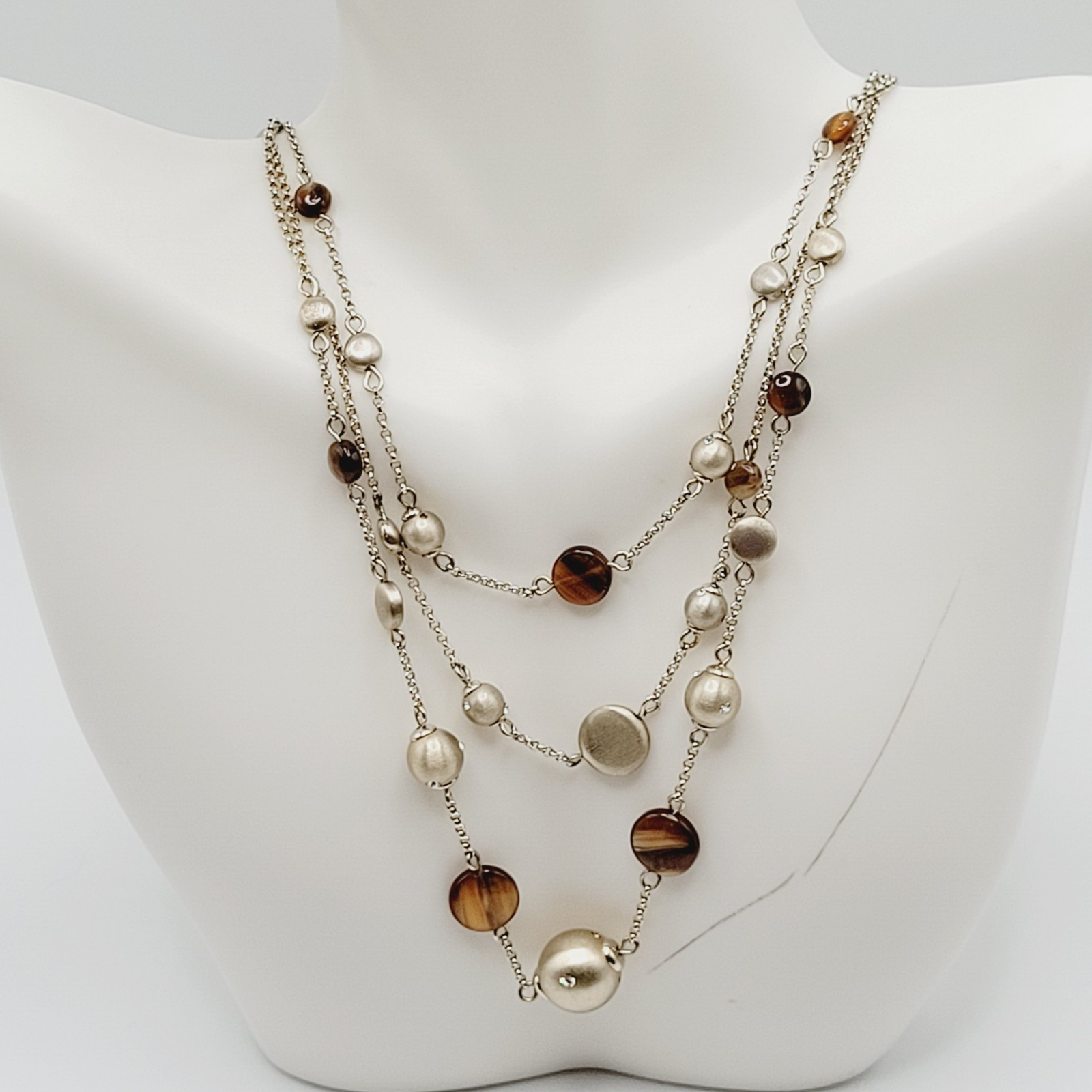 Monet Multi Strand Layer Floating Necklace Festoon Vintage Necklace 16 Inch