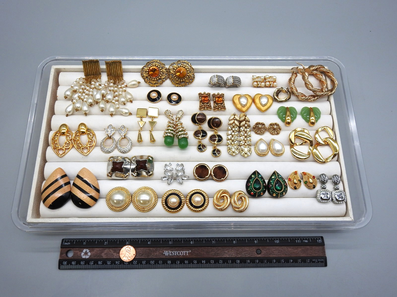 Vintage Now Lot Chunky Statement Earrings Dangle 80’s Costume Enamel Post