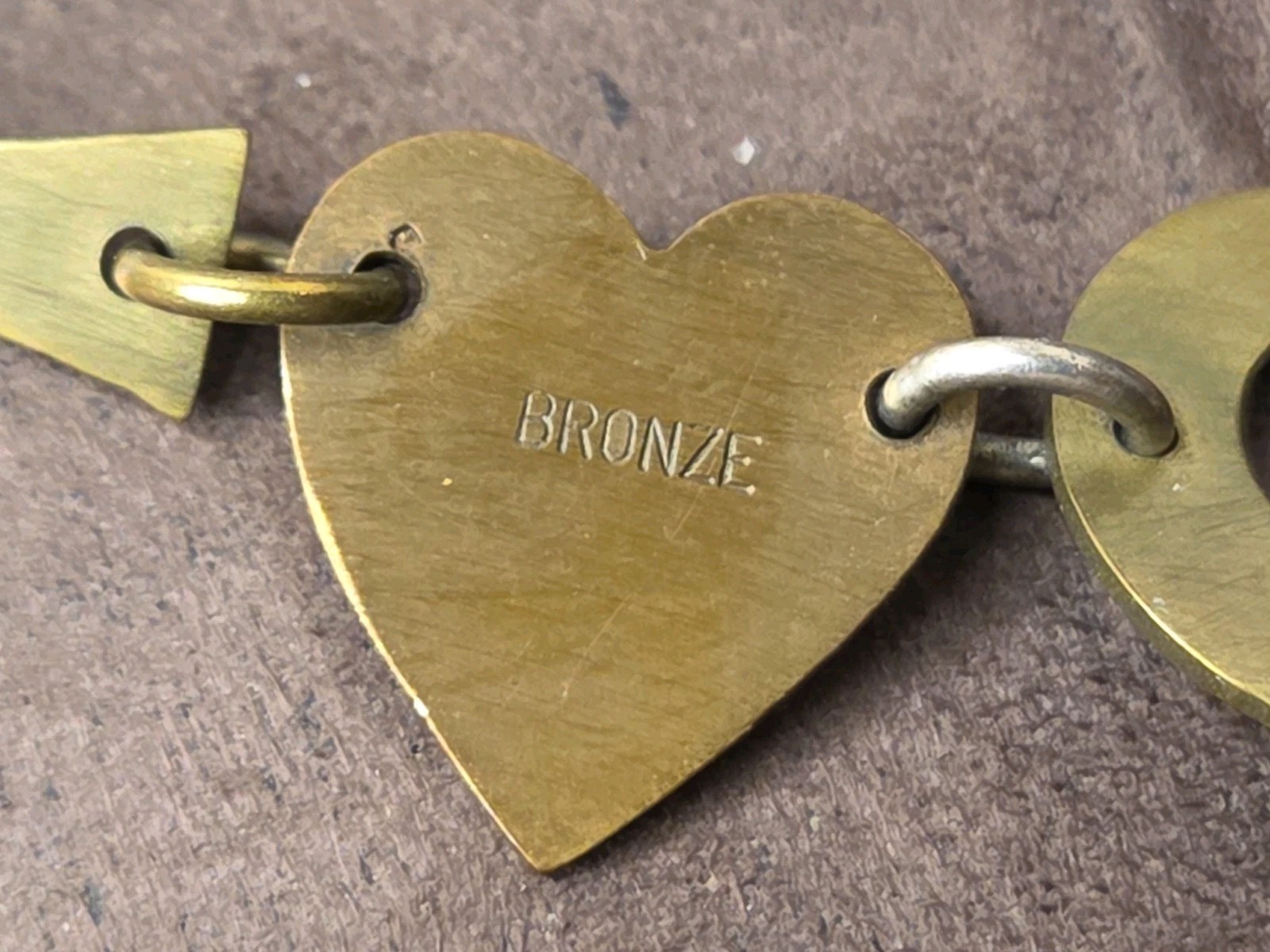 VINTAGE THOMAS MANN TECHNO ROMANTIC MIXED METALS NECKLACE STERLING BRONZE