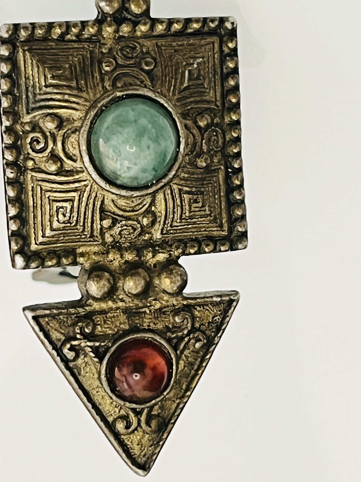 Robert Rose Vintage 90s Retro Earrings Clip On Gothic,grunge Drop Blue Cabochon