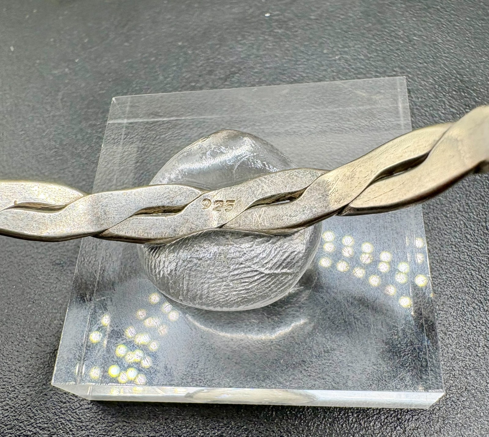 Vintage Sterling Silver Twisted Ribbon Bangle Bracelet 925 Mexico 17.9g