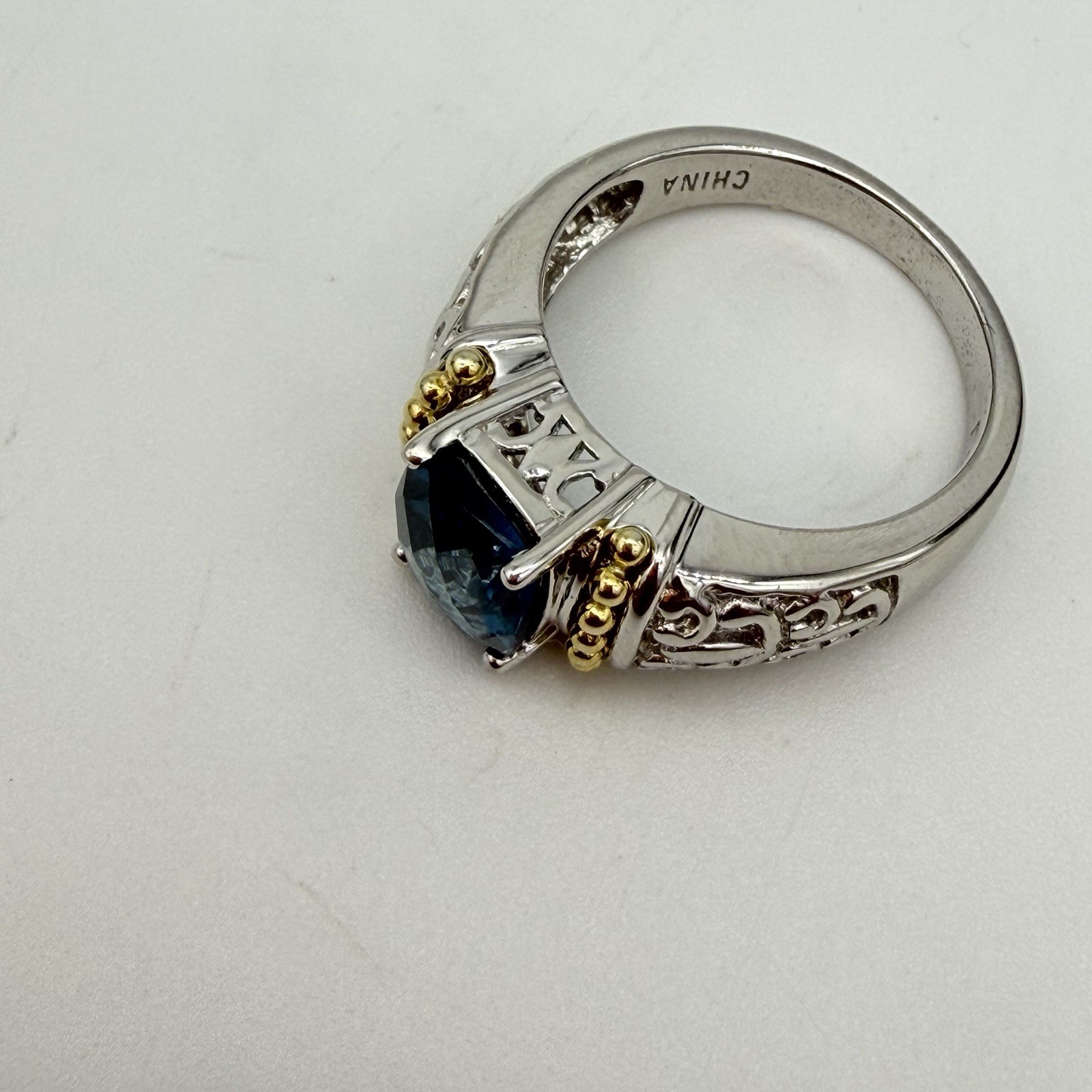 Vtg J Sterling Silver London Blue Topaz Ring 5.2 Gr Sz 7 QVC HSN Jewelry Estate