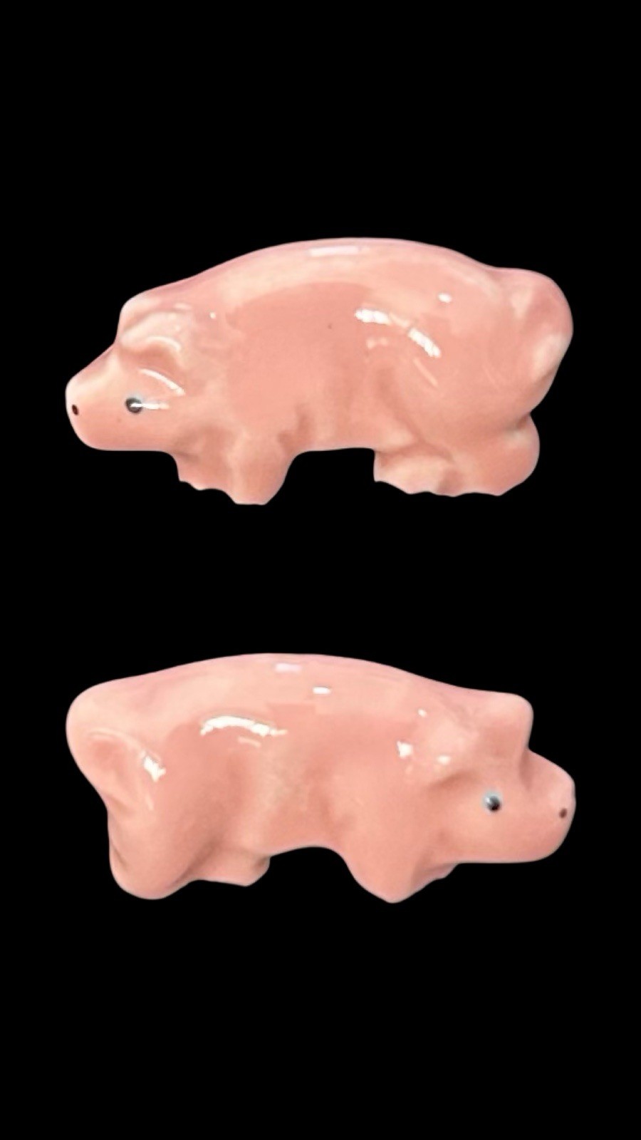 Vintage Hand-Painted Ceramic Pig Earrings – Studs, 1980s–1990s Cute Retro Style