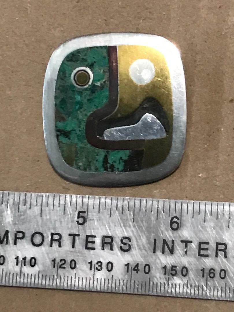 Vtg Los Castillo 63 Cubist/Modernist Sterling? Pendant Pin Brooch