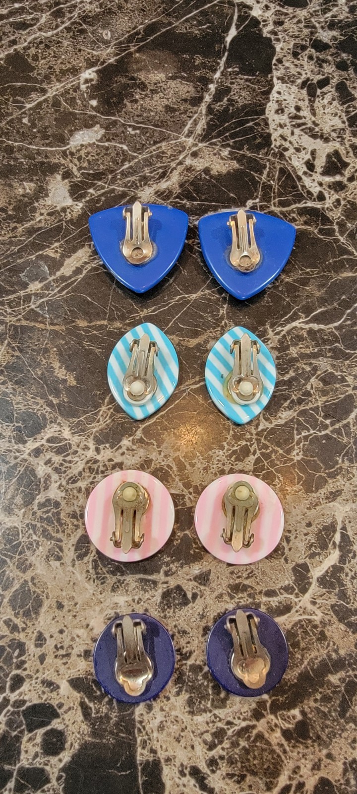 VTG 1980’s-1990’s Pierced earrings multicolors. 4 Set
