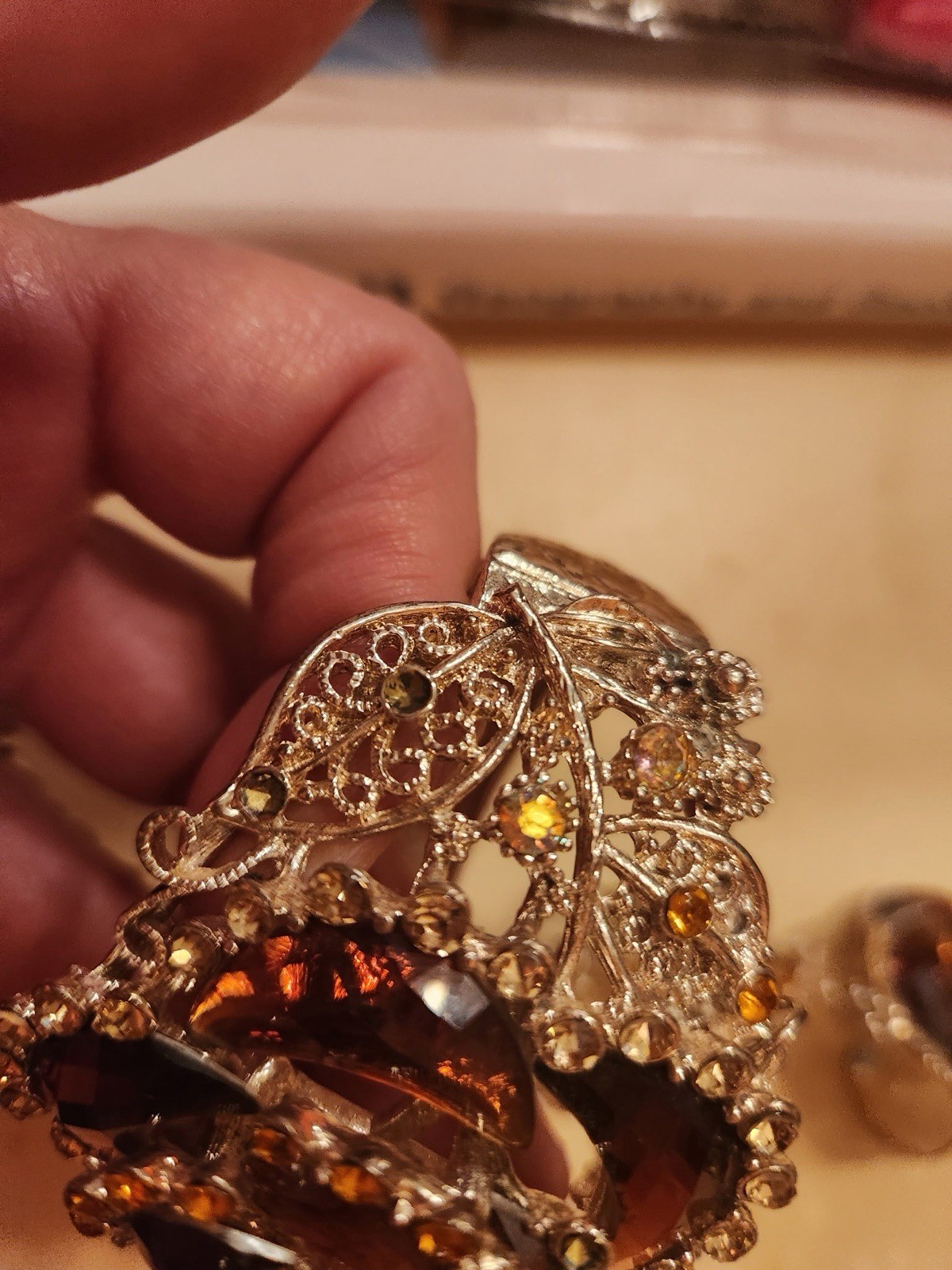 Vintage Floral Bracelet Ring Hand Chain Jewelry