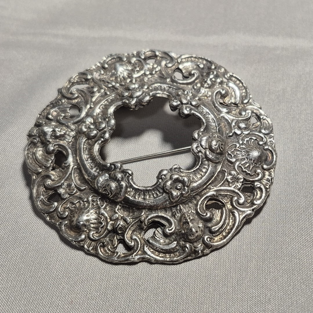 Norway Brooch Pewter Pendant Marked TINN Ca 1960-70s Hand Made A. HOLTHE